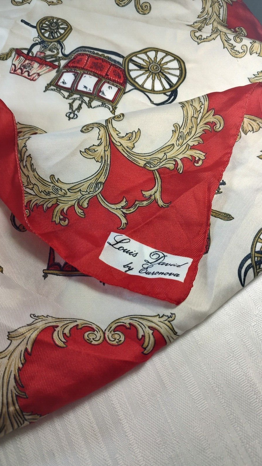 LOUIS DAVID EURONOVA FOULARD 100% SILK SETA SCARVES SCARF SQUARE MADE IN ITALY