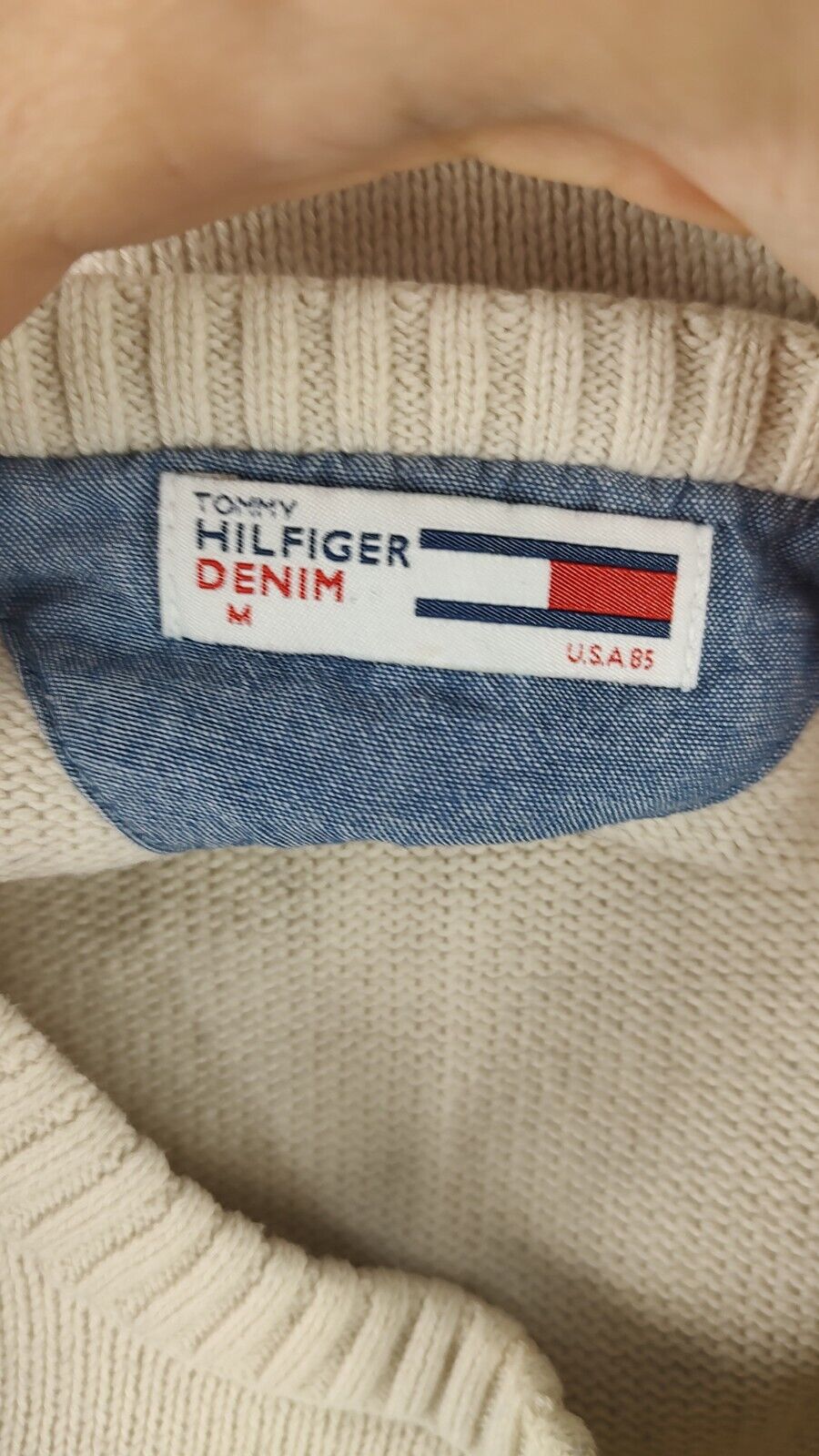 TOMMY HILFIGER MAGLIONE VINTAGE COTONE UOMO Tg. M MAN SWEATER CASUAL