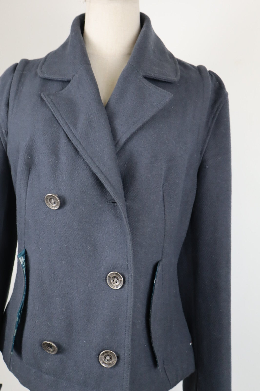 TOMMY HILFIGER CAPPOTTO COAT DONNA Tg L WOMAN VINTAGE CASUAL JACKET LANA WOOL