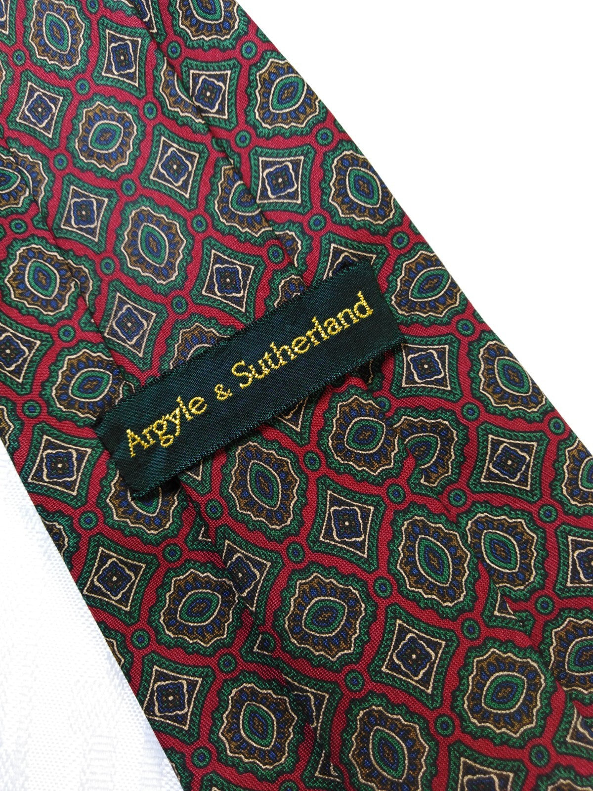 ANGYLE & SUTHERLAND 100% SETA SILK TIE CRAVATTA NECKTIE VINTAGE CLASSIC ITALY