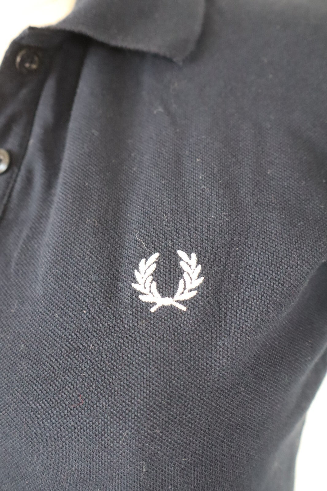 FRED PERRY  POLO MAGLIA DONNA COTONE TG. S WOMAN SHIRT CASUAL VINTAGE BLU