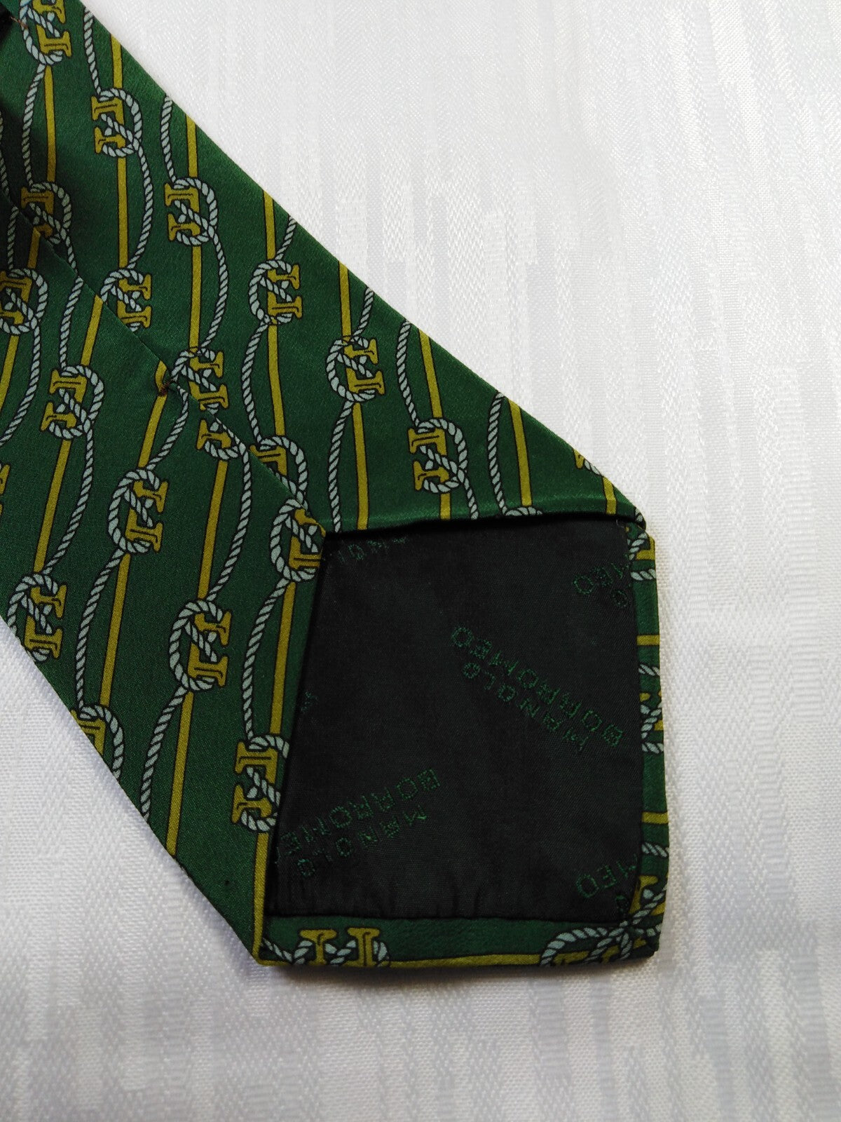 MANOLO BORROMEO 100% SETA SILK TIE CRAVATTA NECKTIE ITALY VINTAGE CLASSIC