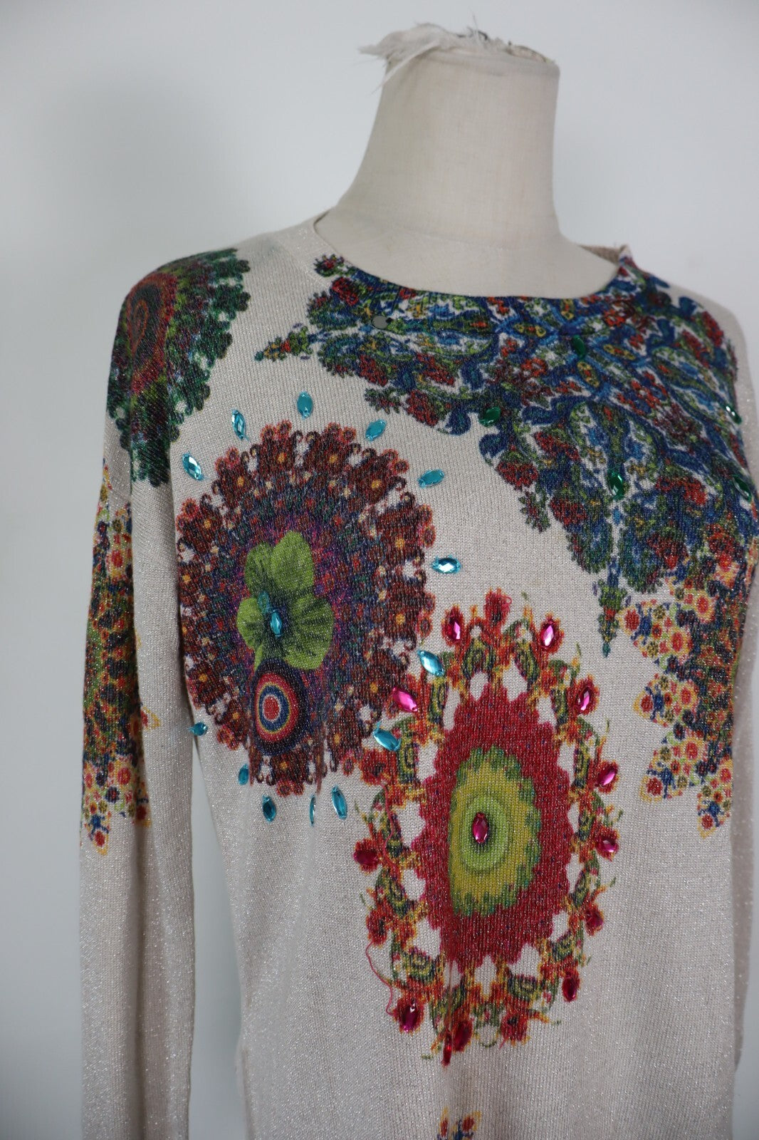 DESIGUAL MAGLIONE MAGLIA DONNA TG S WOMAN SWEATER VINTAGE CASUAL FANTASIA