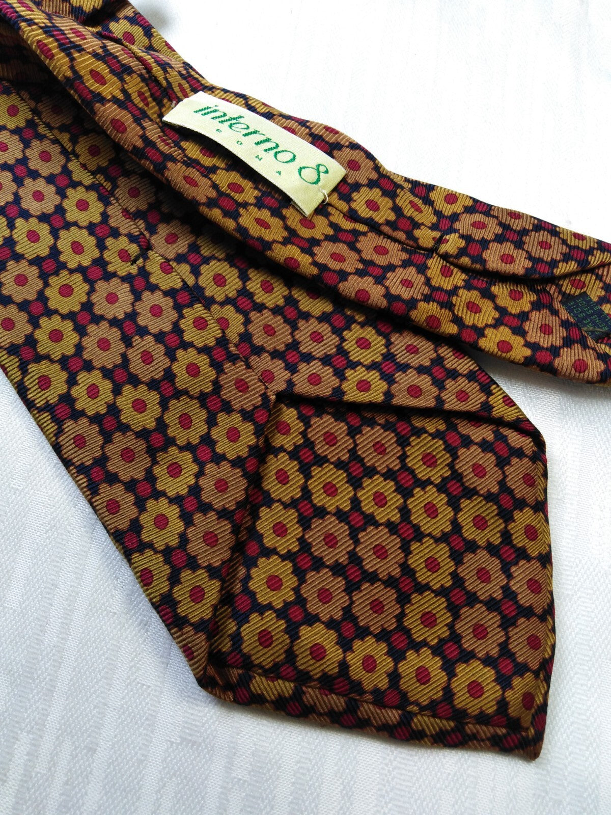 INTERNO 8 100% SILK TIE SETA CRAVATTA NECKTIE MADE IN ITALY CLASSIC SELF TIPPED