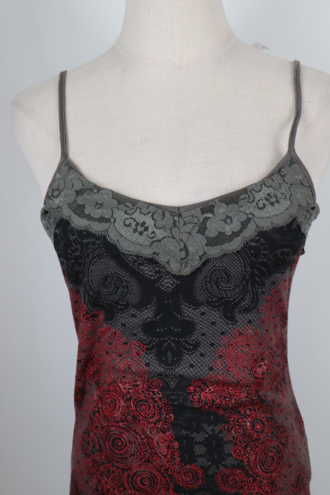 DESIGUAL MAGLIA DONNA TG. XS CANOTTA PIZZO WOMAN CASUAL VINTAGE TOP