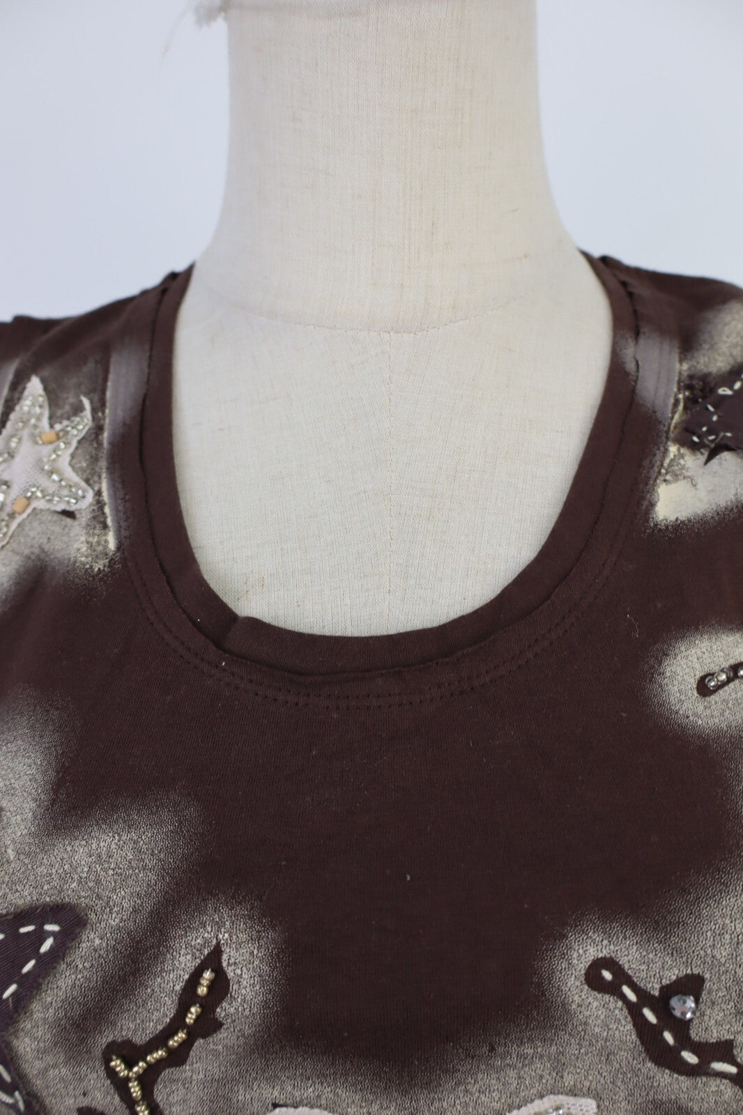 MAGLIA CROP TOP DONNA TG M WOMAN T-SHIRT INDIE GRUNGE GRAFIC VINTAGE Y2K 2000'S