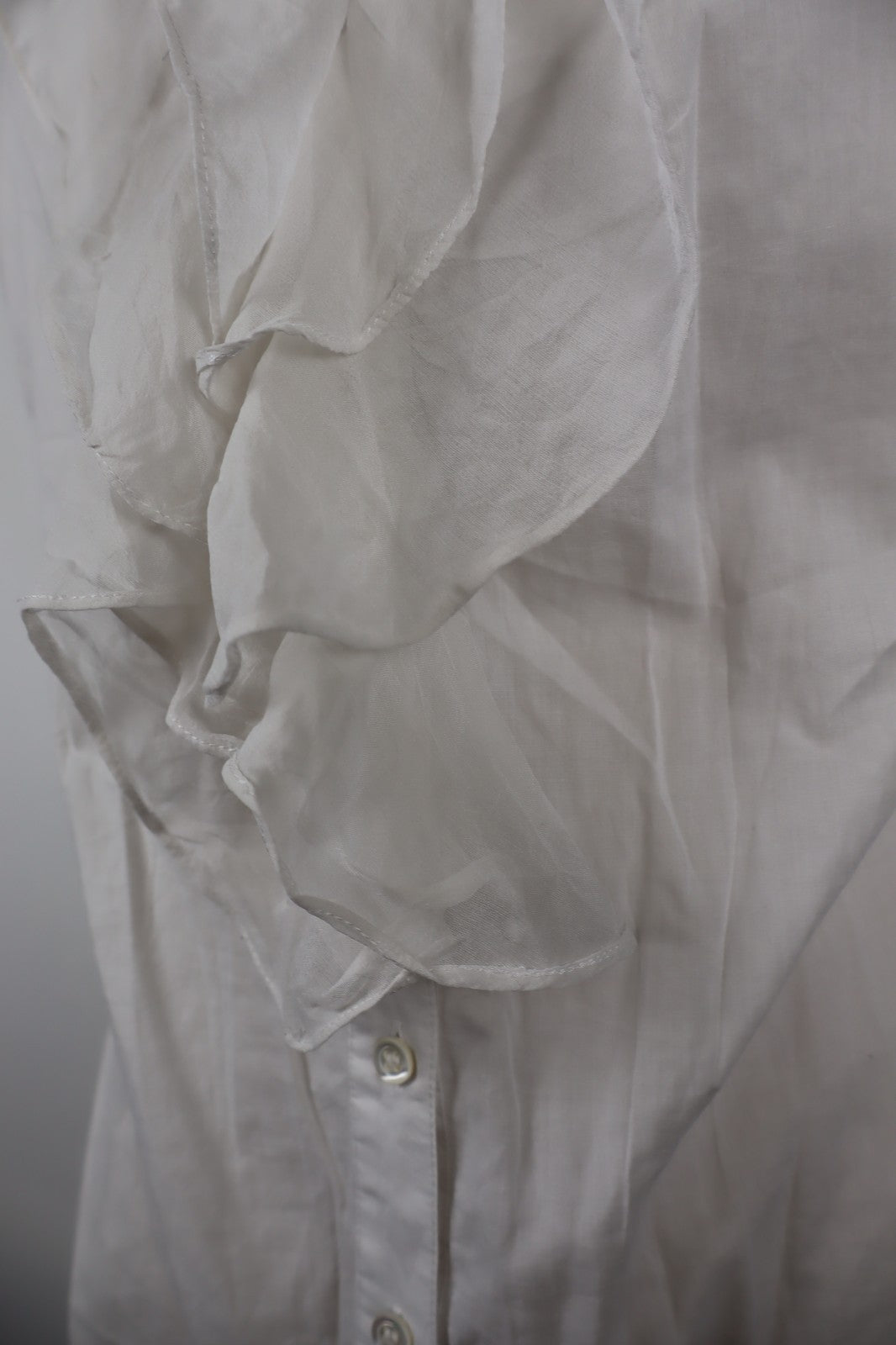 MAX&CO CAMICIA SMANICATA DONNA TG. 44 WOMAN SHIRT CASUAL VINTAGE COTONE VOLANT
