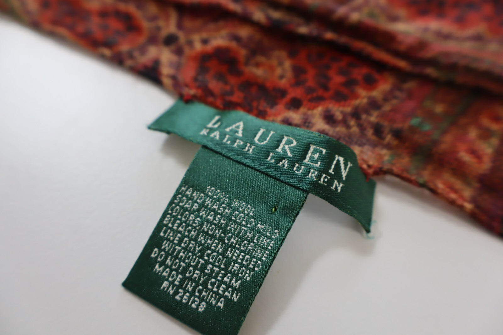 LAUREN RALPH LAUREN FOULARD WOOL LANA SILK SCARVES SCARF RECTANGLE MADE IN ITALY