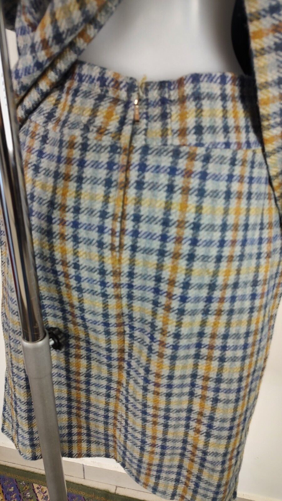 COLMAR COMPLETO DONNA Tg. 46 GIACCA GONNA DRESS VINTAGE CASUAL SUIT LANA TARTAN