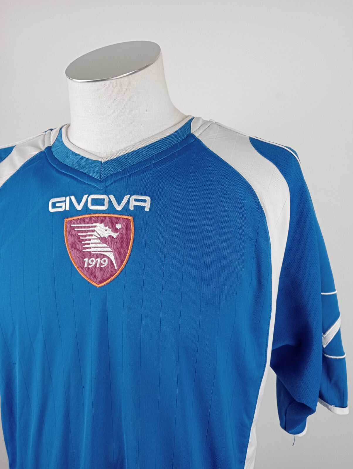 GIVOVA SALERNITANA MAGLIA CALCIO UOMO Tg L SOCCER JERSEY VINTAGE