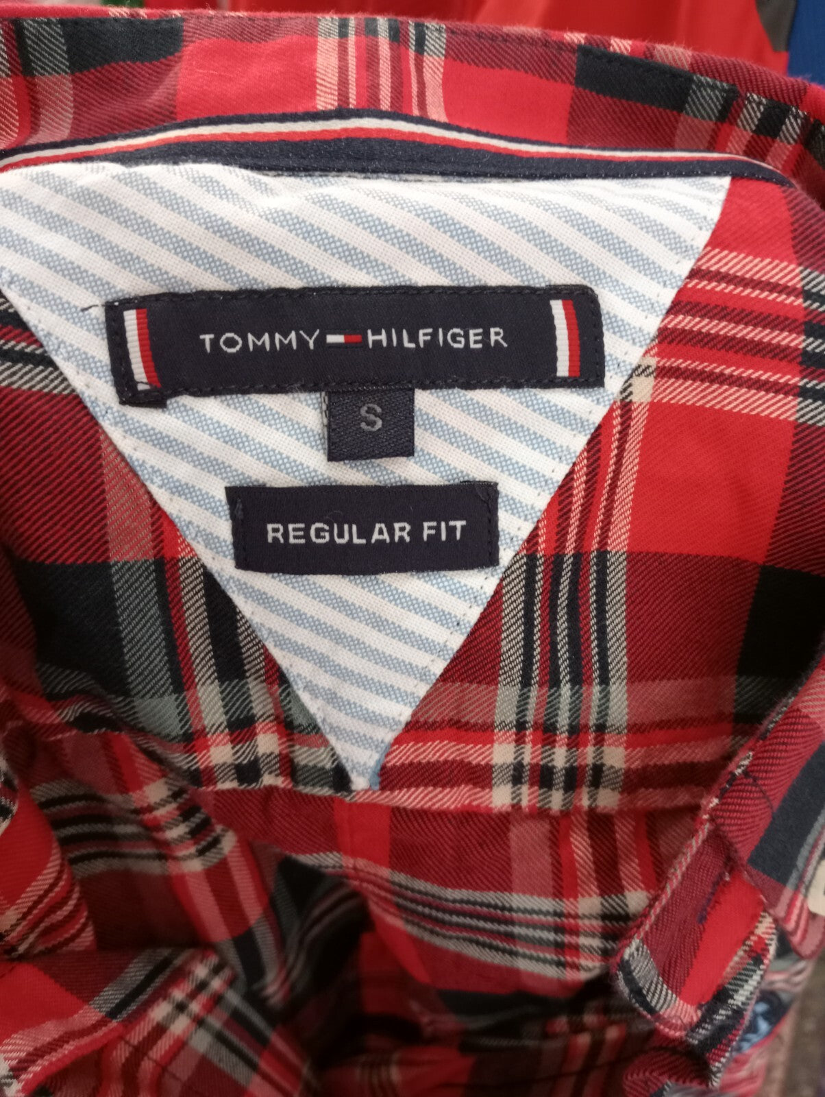 TOMMY HILFIGER CAMICIA UOMO COTONE TG S  MAN CASUAL VINTAGE SHIRT ITALY