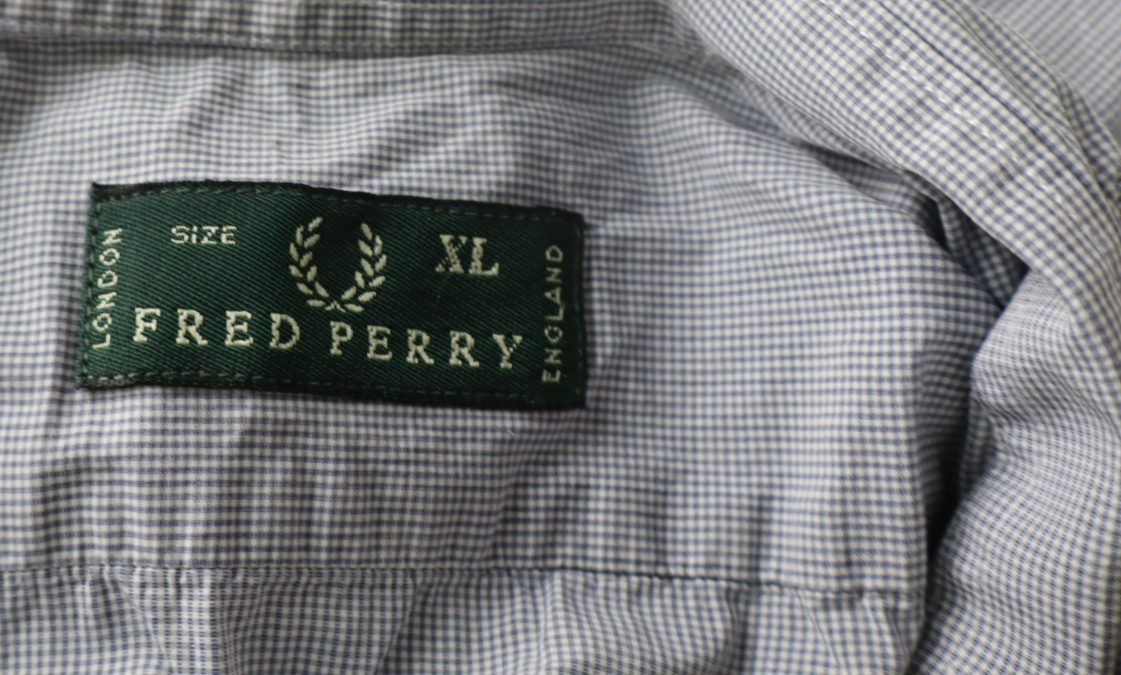 FRED PERRY CAMICIA UOMO TG XL MAN CASUAL VINTAGE SHIRT COTONE COTTON LOGO