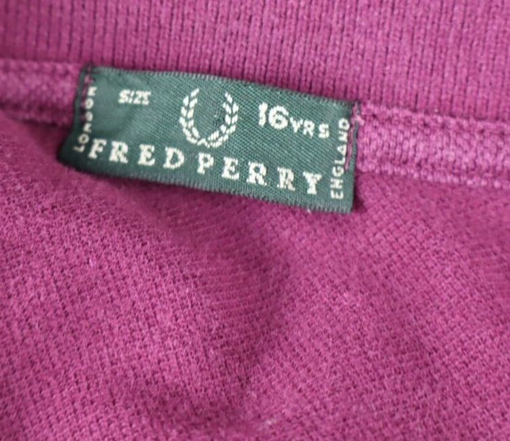 FRED PERRY MAGLIA RAGAZZO COTONE TG 16 ANNI BOY COTTON POLO SHIRT CASUAL VINTAGE