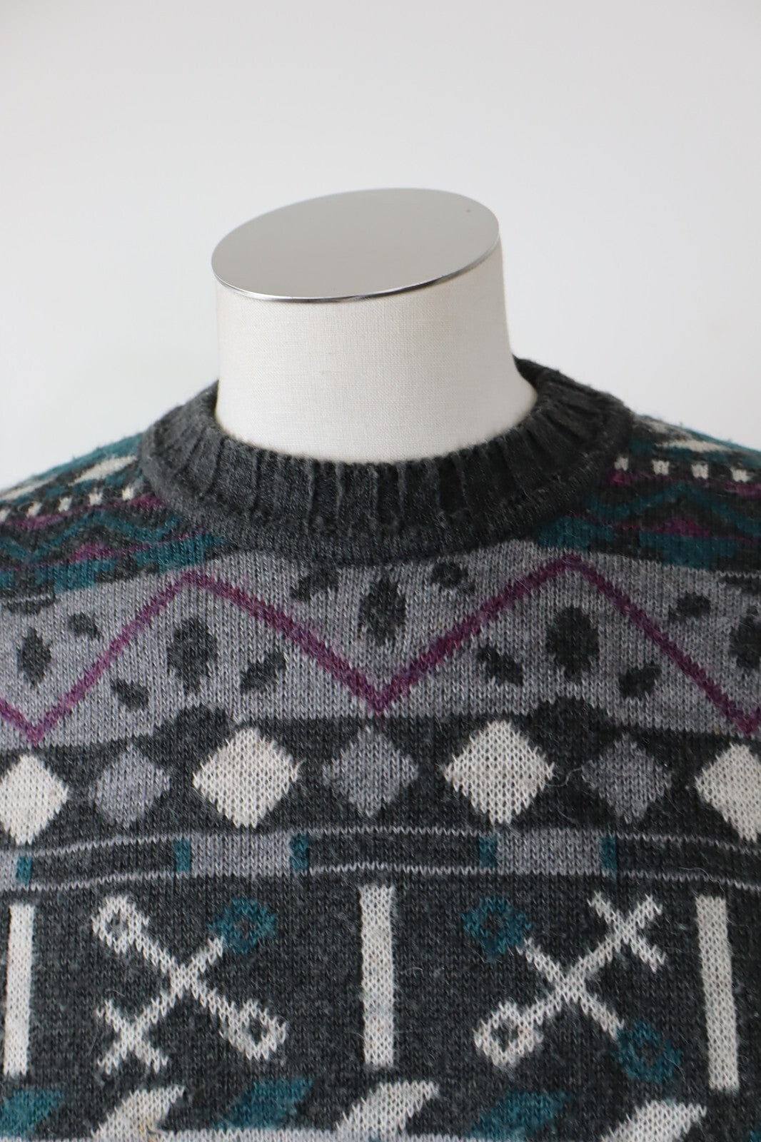 BENNET MAGLIONE LANA WOOL VINTAGE UOMO Tg. 52 MAN SWEATER CASUAL