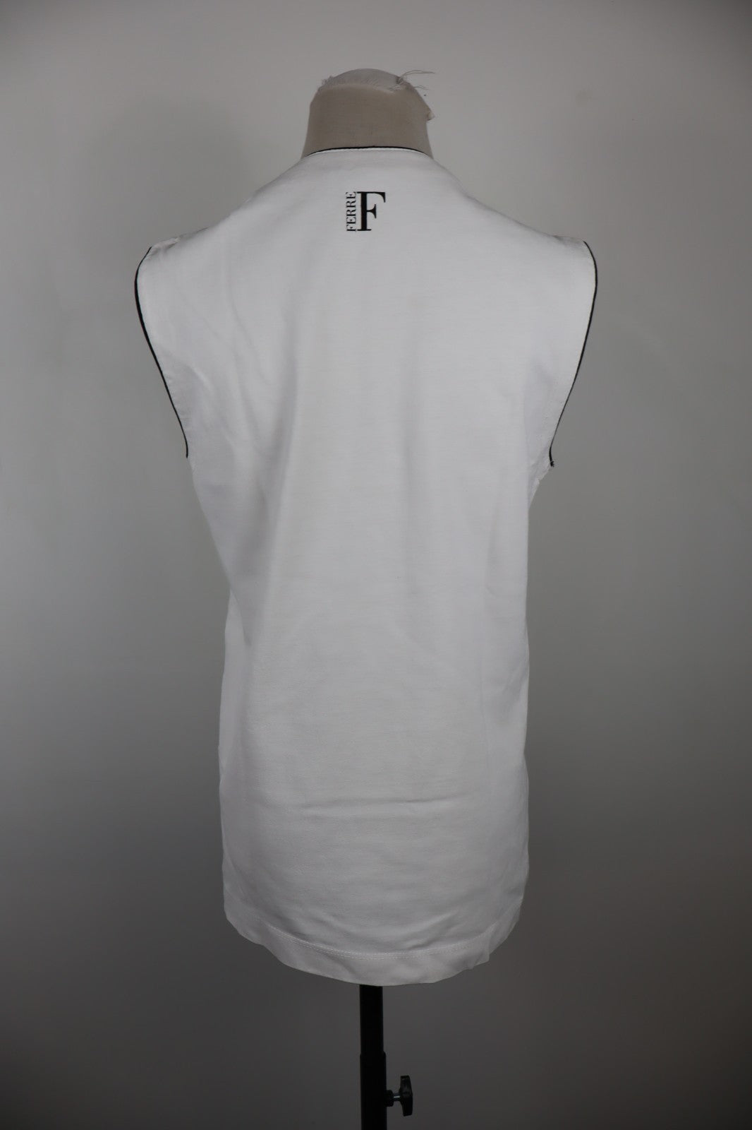 FERRE MAGLIA SMANICATA ZIP DONNA TG. M WOMAN CASUAL VINTAGE T-SHIRT TOP COTONE