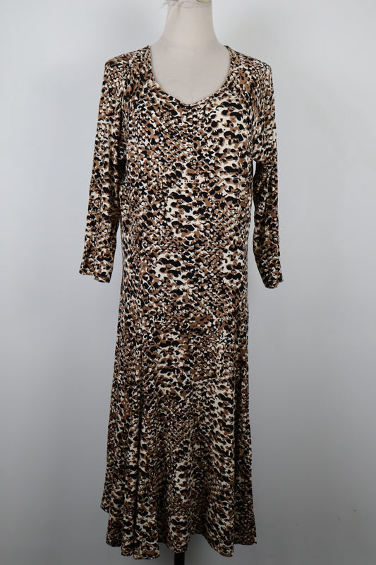 RALPH LAUREN VESTITO LUNGO ANIMALIER ABITO DONNA TG XL WOMAN VINTAGE DRESS