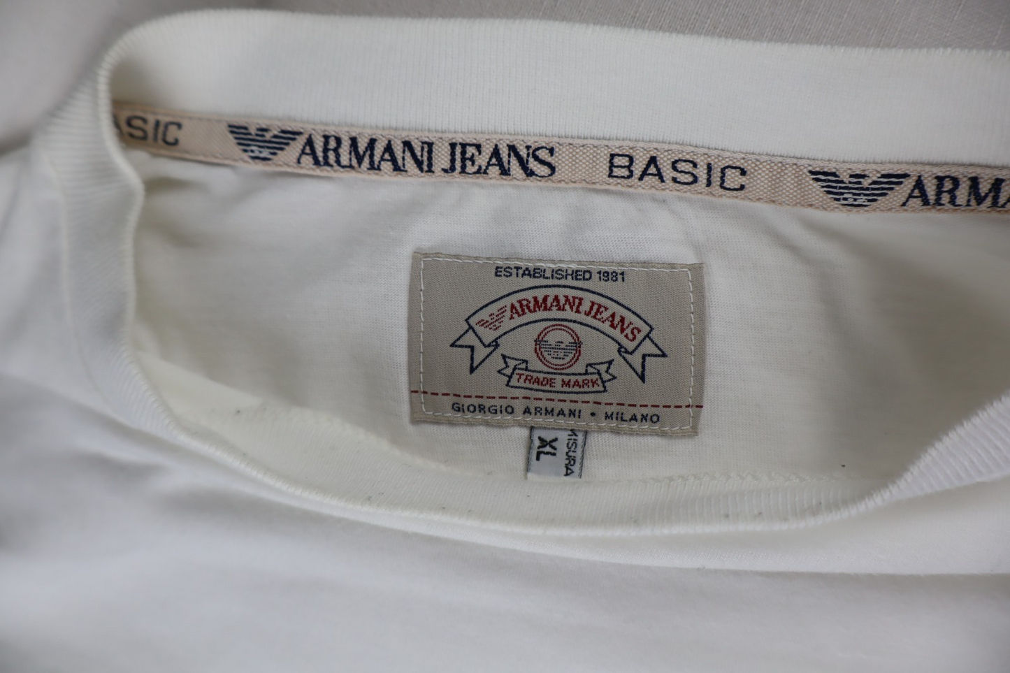 ARMANI JEANS MAGLIA 100% COTONE UOMO TG XL BASIC MAN COTTON SHIRT CASUAL VINTAGE