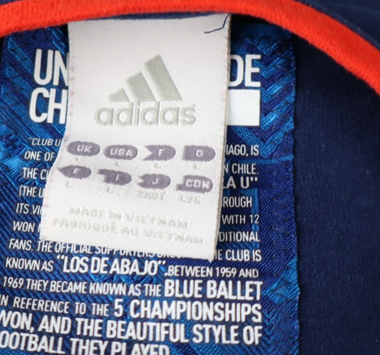 ADIDAS UNIVERSIDAD DE CHILE FOOTBALL MAGLIA DONNA L WOMAN CASUAL VINTAGE T-SHIRT