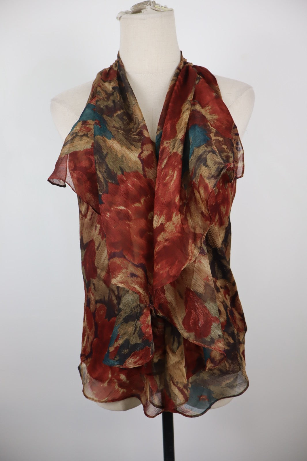 RALPH LAUREN MAGLIA SMANICATA DONNA TG. 2 WOMAN CASUAL T-SHIRT VINTAGE FLOREALE