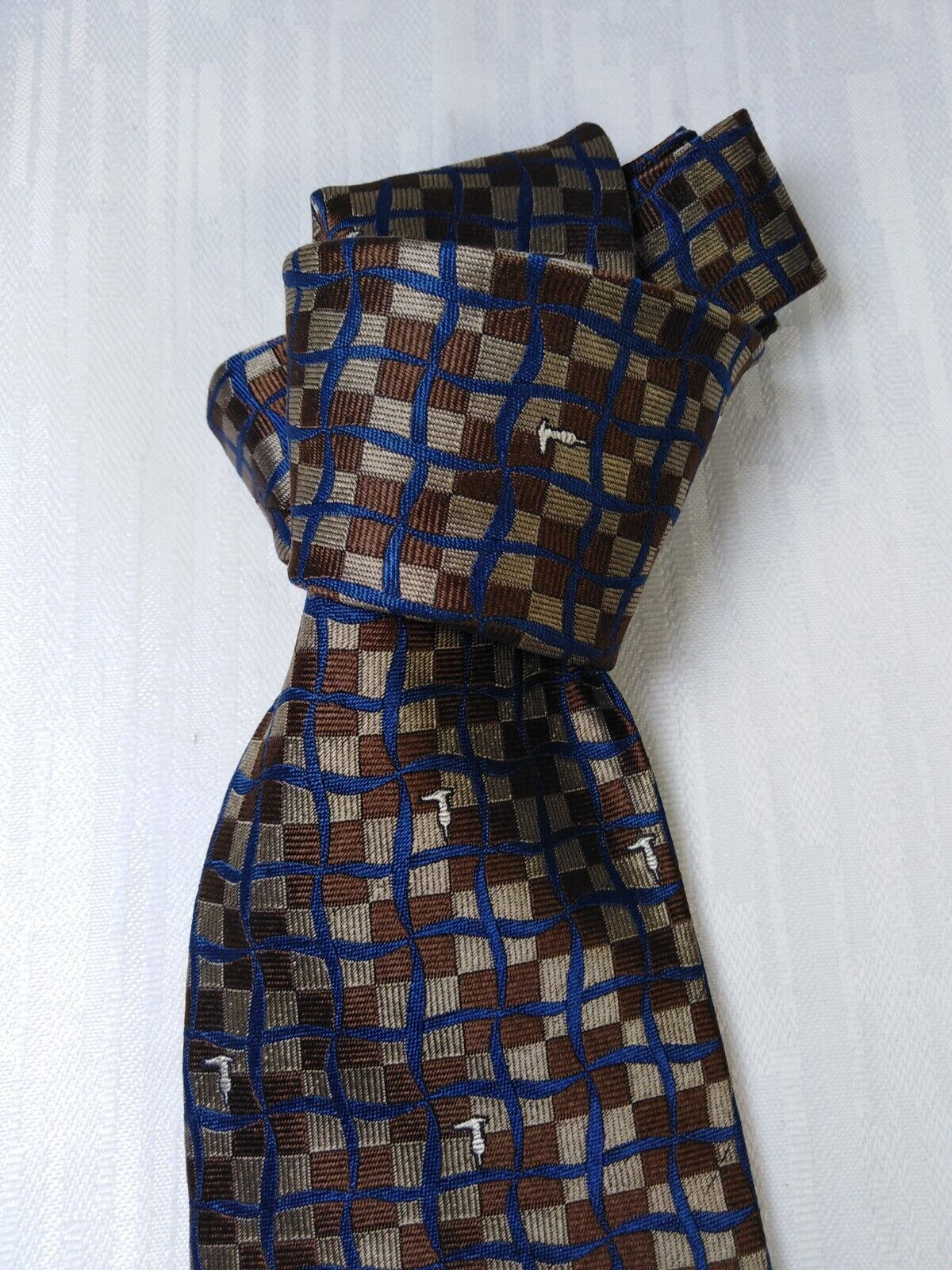 TRUSSARDI 100% SILK TIE SETA CRAVATTA NECKTIE MADE IN ITALIA CLASSIC