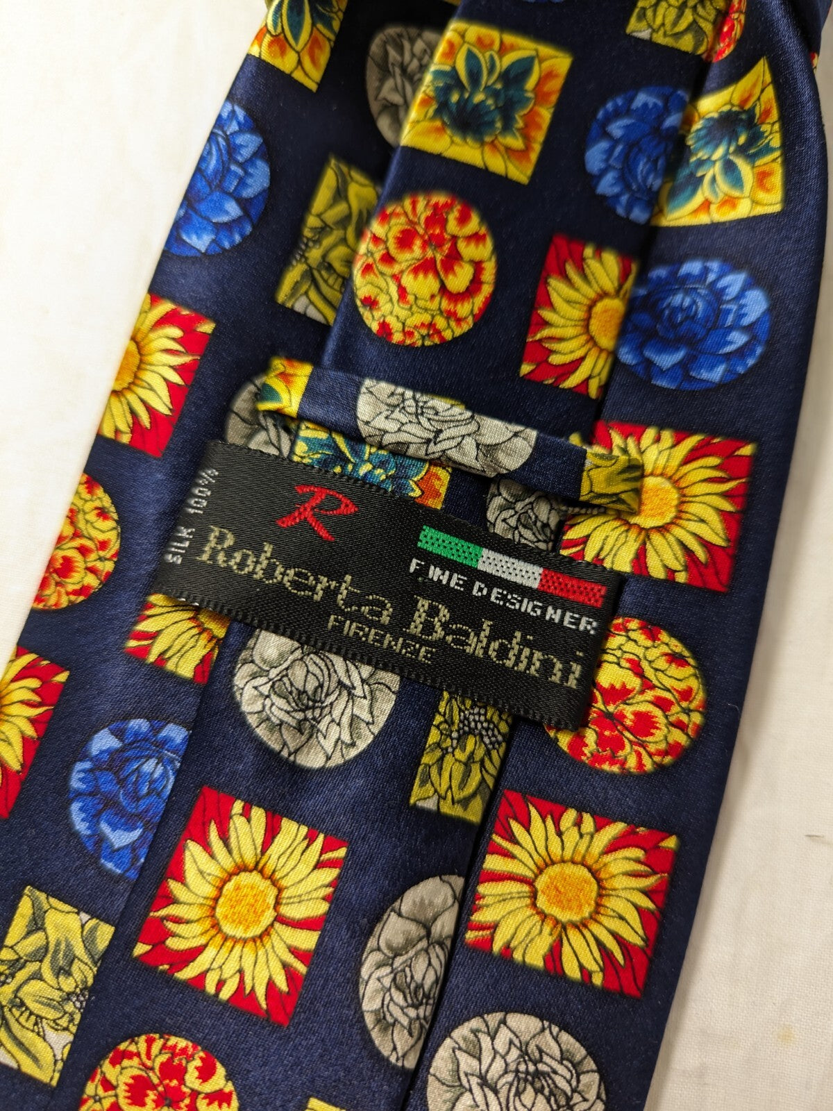 ROBERTA BALDINI 100%  SILK TIE SETA CRAVATTA NECKTIE MADE IN ITALY