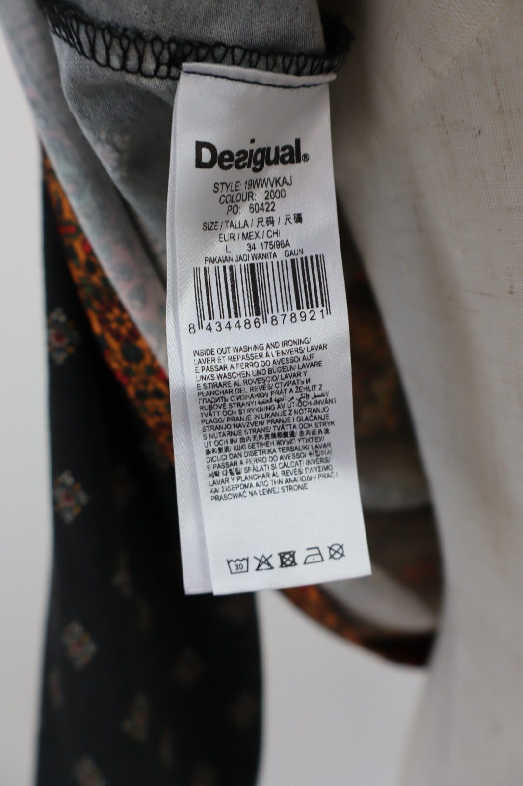 DESIGUAL VESTITO DONNA TG. L WOMAN CASUAL VINTAGE DRESS ITALIA VISCOSA