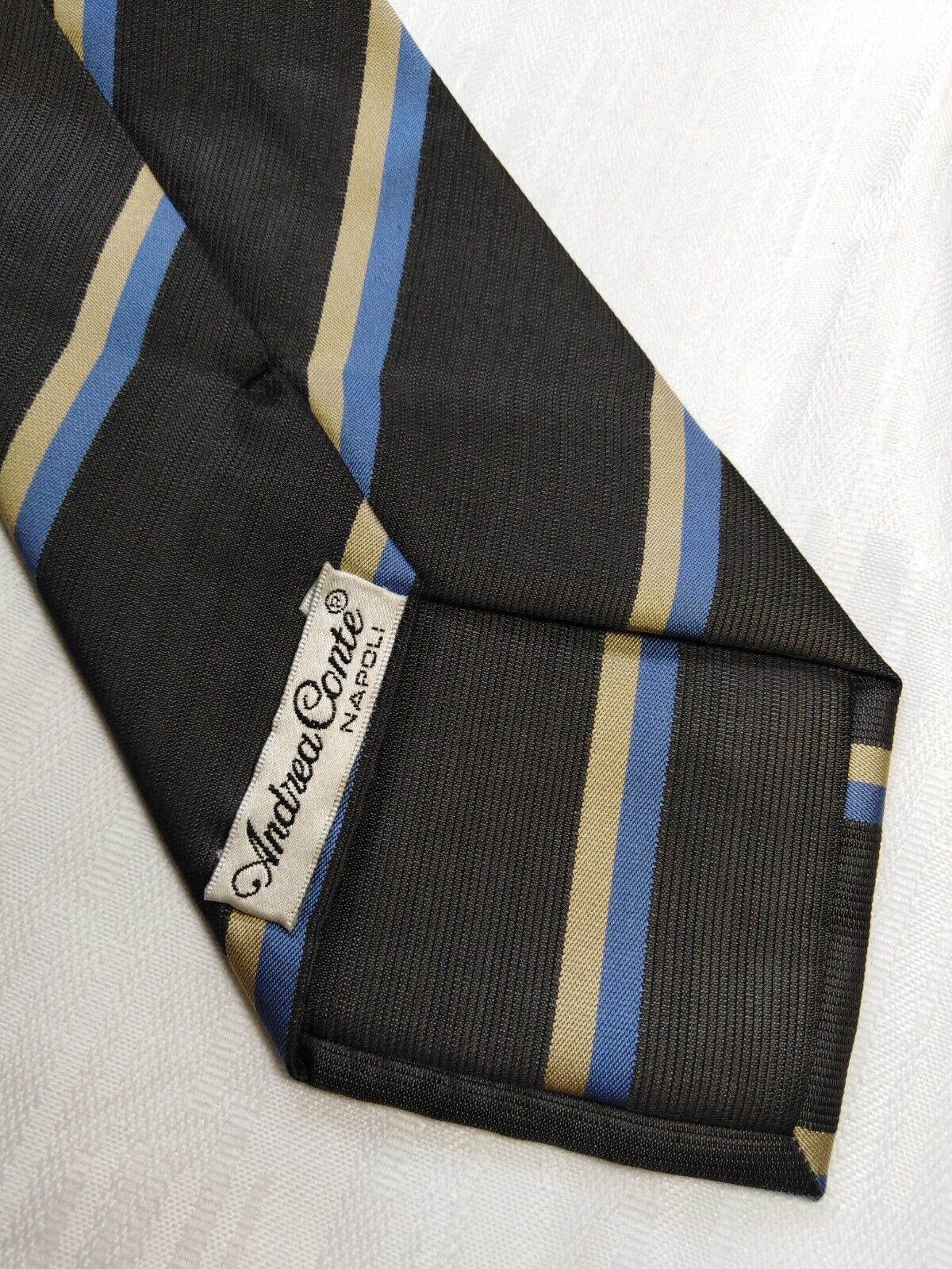 ANDREA CONTE SILK TIE SETA CRAVATTA NECKTIE ITALY SELF TIPPED