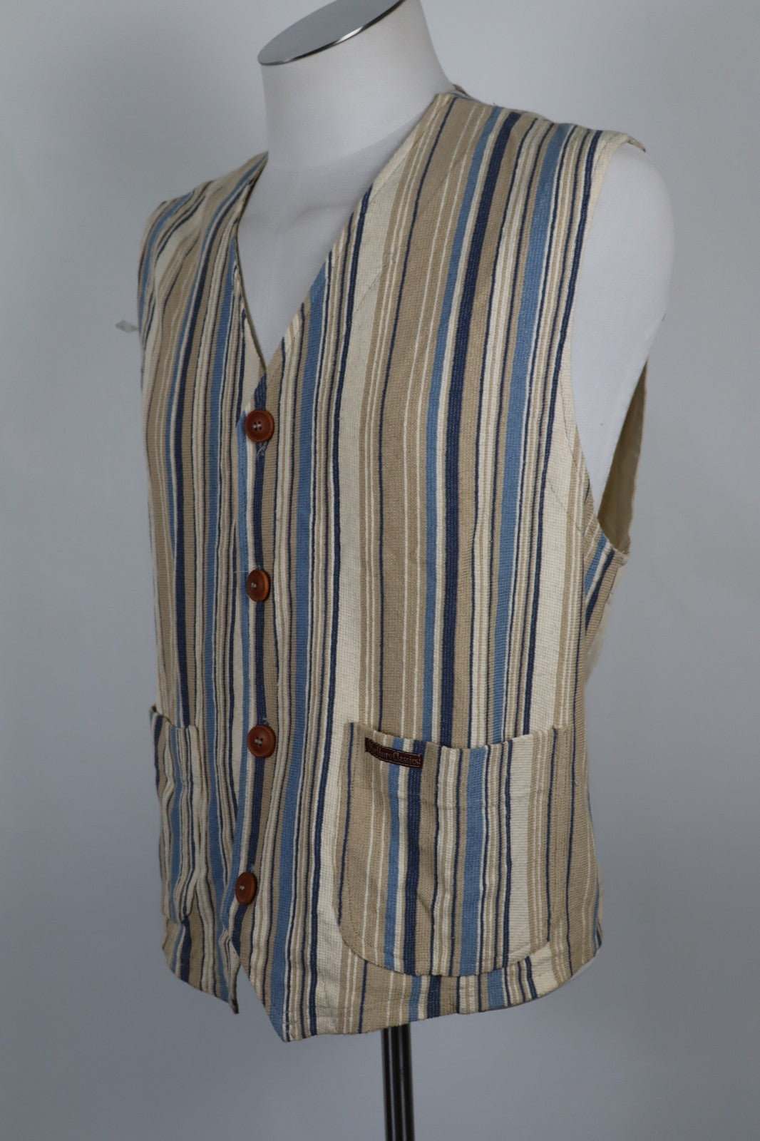 MARLBORO CLASSICS SMANICATO GILET BOHO COTTON SHIRT UOMO Tg L MAN CASUAL VINTAGE