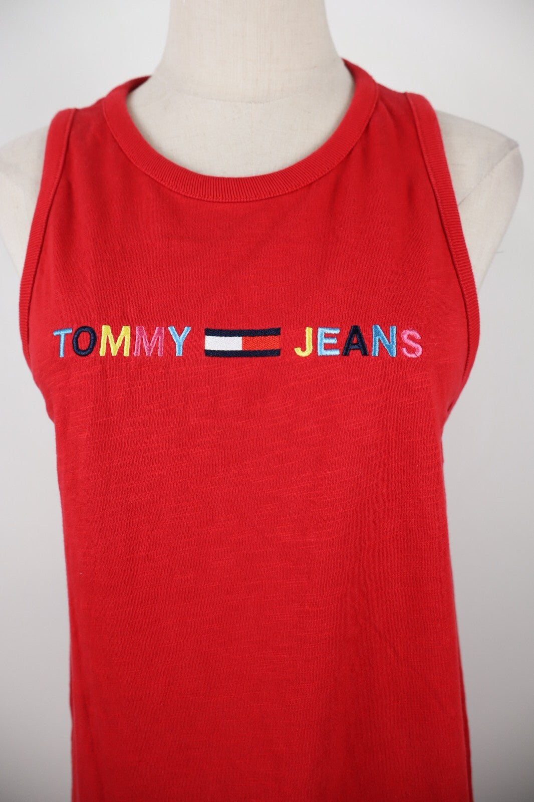 TOMMY HILFIGER JEANS VESTITO DONNA TG. L WOMAN CASUAL VINTAGE DRESS  COTONE