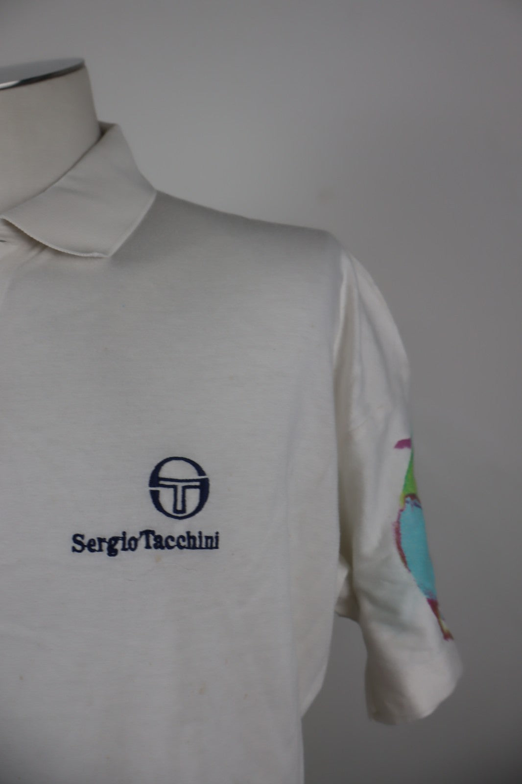 SERGIO TACCHINI MAGLIA POLO TENNIS UOMO TG VII 7 MAN T-SHIRT CASUAL VINTAGE LOGO