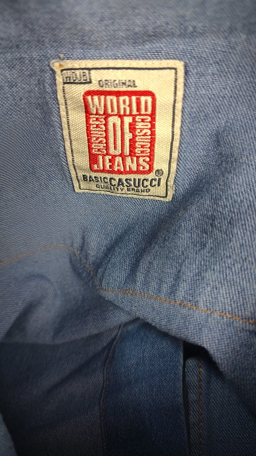 CASUCCI CAMICIA RAGAZZO COTONE TG. L MAN CASUAL VINTAGE SHIRT JEANS DENIM