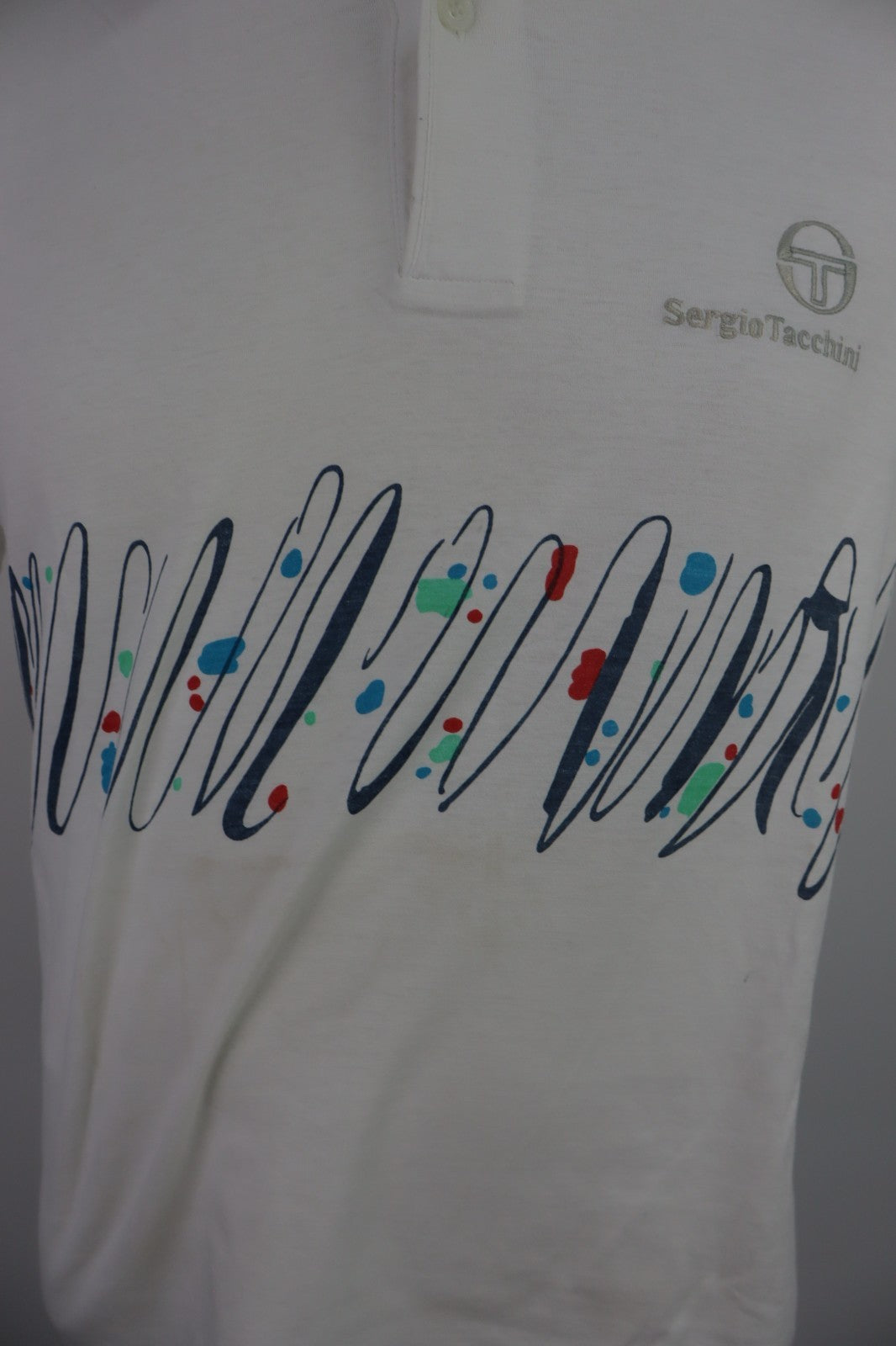 SERGIO TACCHINI MAGLIA POLO UOMO TG. VI MAN T-SHIRT CASUAL VINTAGE TENNIS