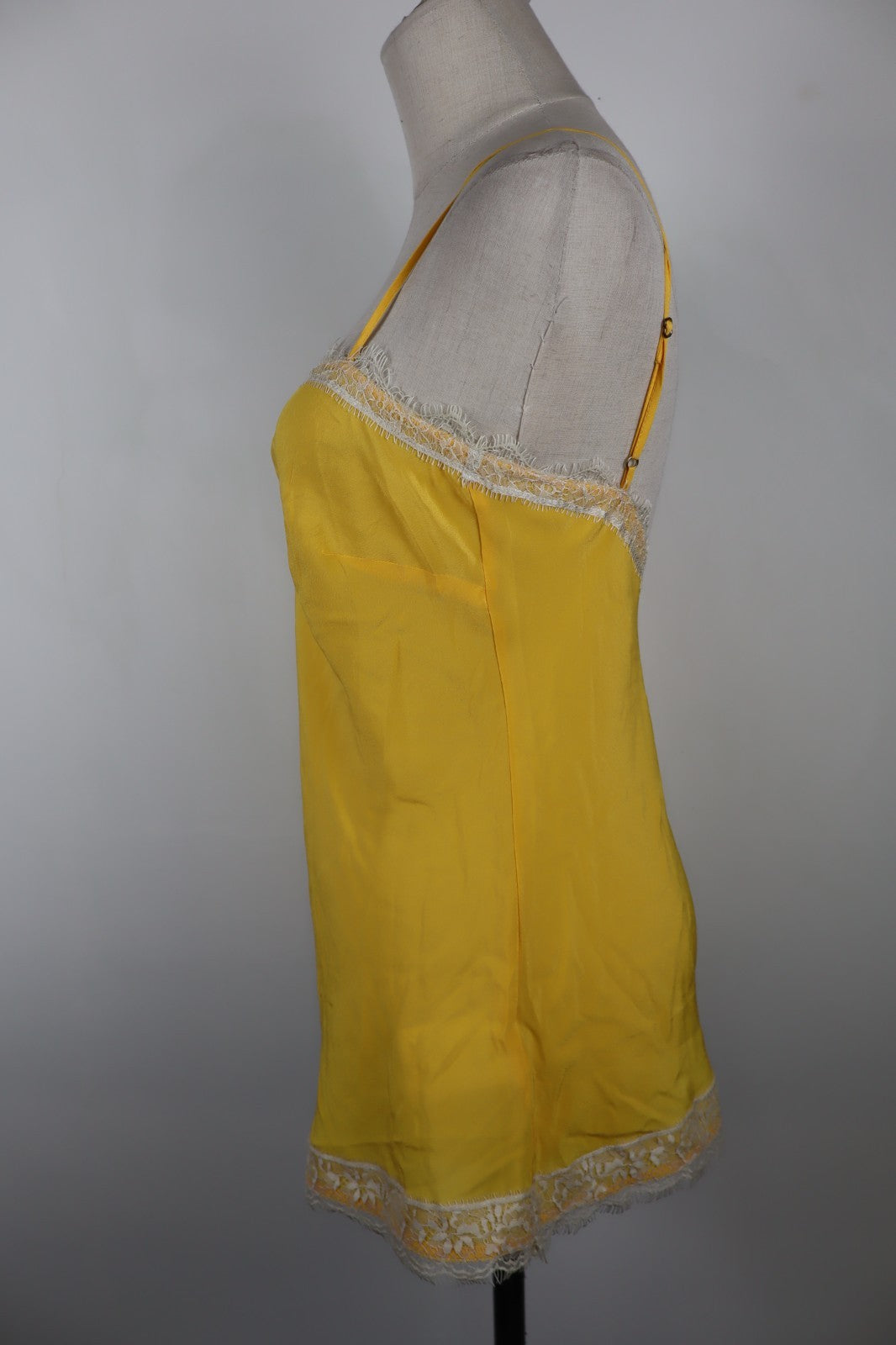 LIU JO MAGLIA CANOTTA DONNA TG. 42 WOMAN CASUAL VINTAGE T-SHIRT TOP SETA GIALLO