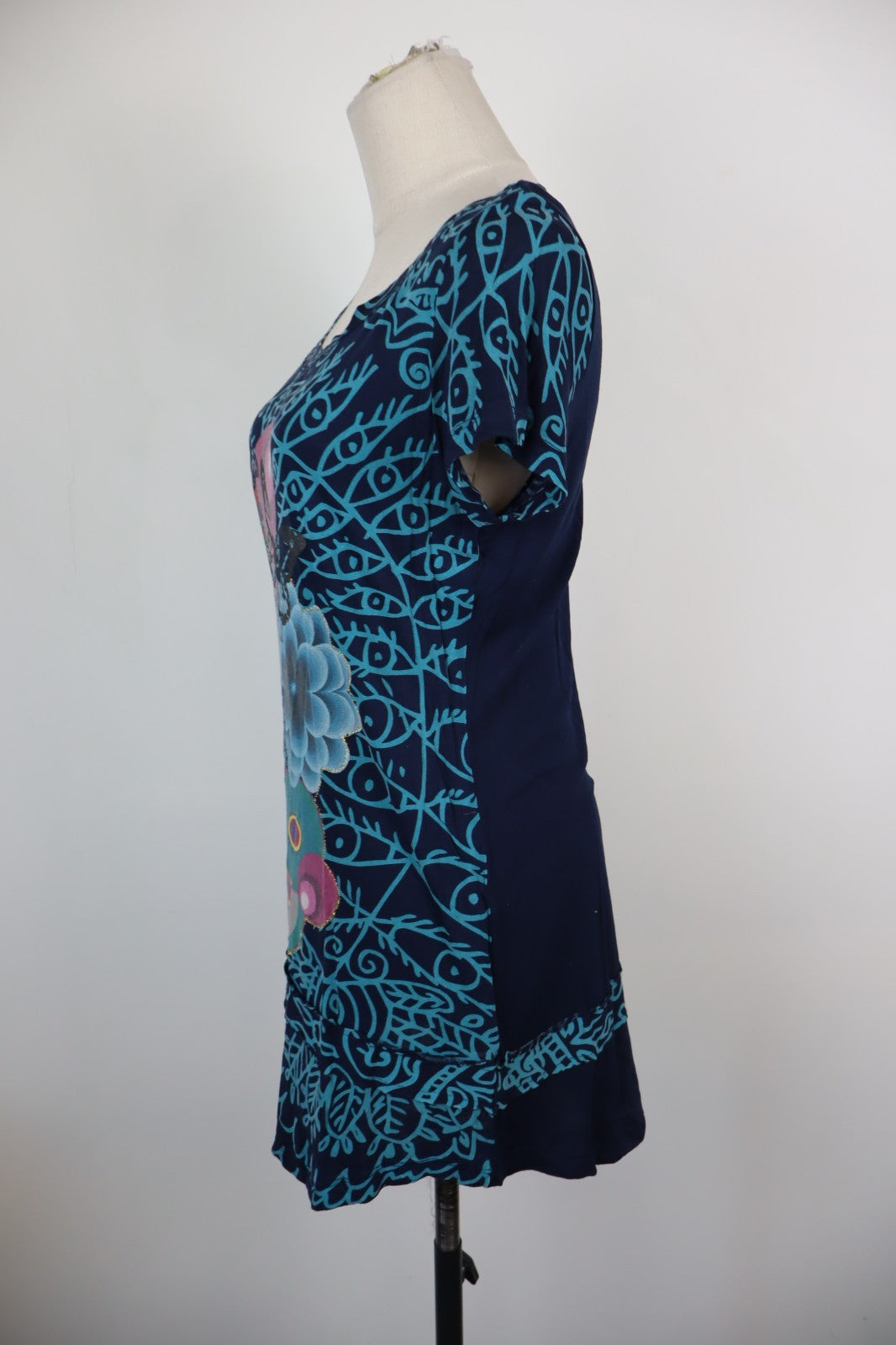 DESIGUAL VESTITO DONNA TG. XL WOMAN CASUAL VINTAGE DRESS ABITO VISCOSA