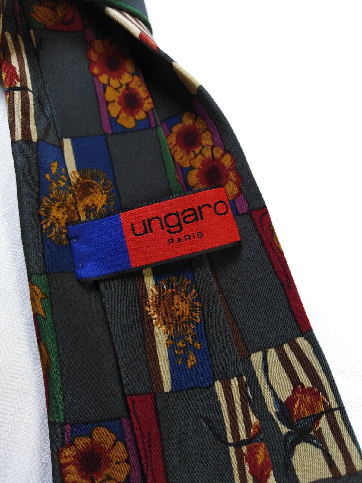 UNGARO PARIS SILK TIE SETA CRAVATTA NECKTIE MADE IN ITALY VINTAGE