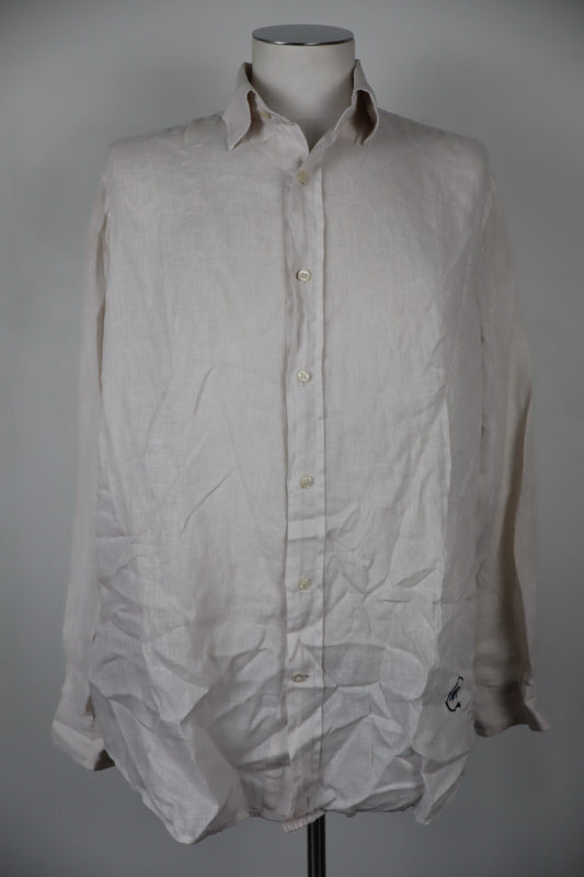 CERRUTI 1881 UOMO MAN CAMICIA SHIRT TG. XL LINO LINEN CASUAL VINTAGE