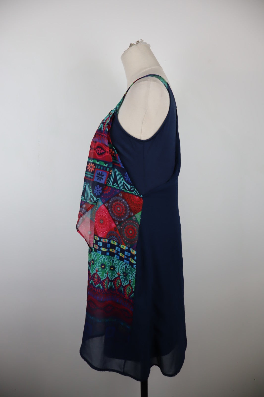 DESIGUAL VESTITO ABITO A BRETELLE DONNA TG 36 WOMAN CASUAL VINTAGE DRESS CANOTTA