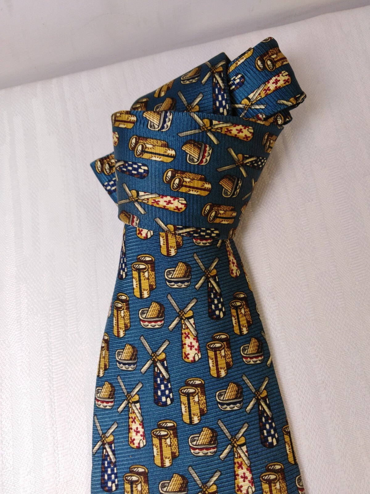 LUCA D'ALTIERI 100% SETA SILK TIE CRAVATTA NECKTIE ITALY VINTAGE SELF TIPPED