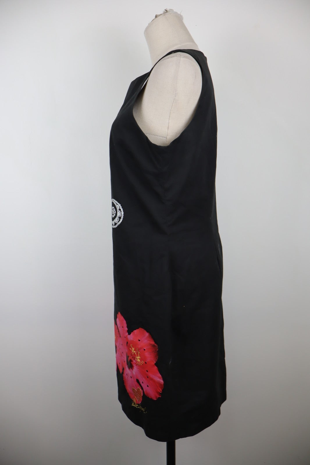 DESIGUAL VESTITO ABITO SMANICATO DONNA TG. 42 WOMAN CASUAL VINTAGE DRESS COTONE