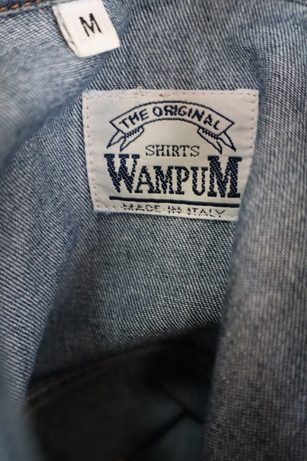 WAMPUM CAMICIA JEANS UOMO TG. M MAN CASUAL VINTAGE SHIRT COTONE DENIM