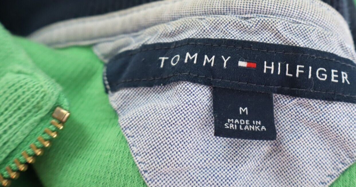 TOMMY HILFIGER FELPA CON ZIP UOMO TG. M MAN SWEATSHIRT CASUAL VINTAGE COTONE
