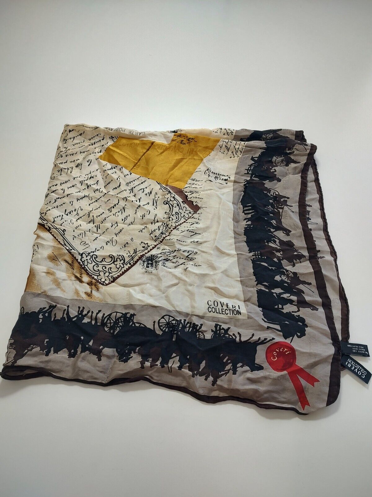 COVERI COLLECTION FOULARD 100% SILK SETA SCARVES SCARF SQUARE MADE ITALY UNISEX