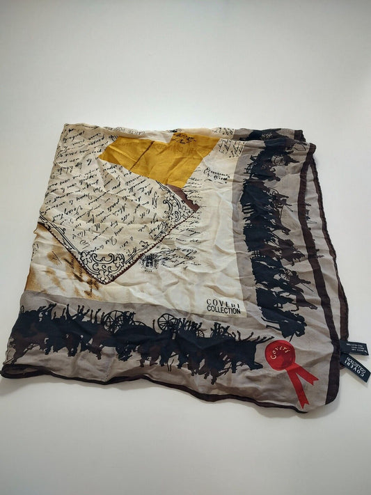 COVERI COLLECTION FOULARD 100% SILK SETA SCARVES SCARF SQUARE MADE ITALY UNISEX