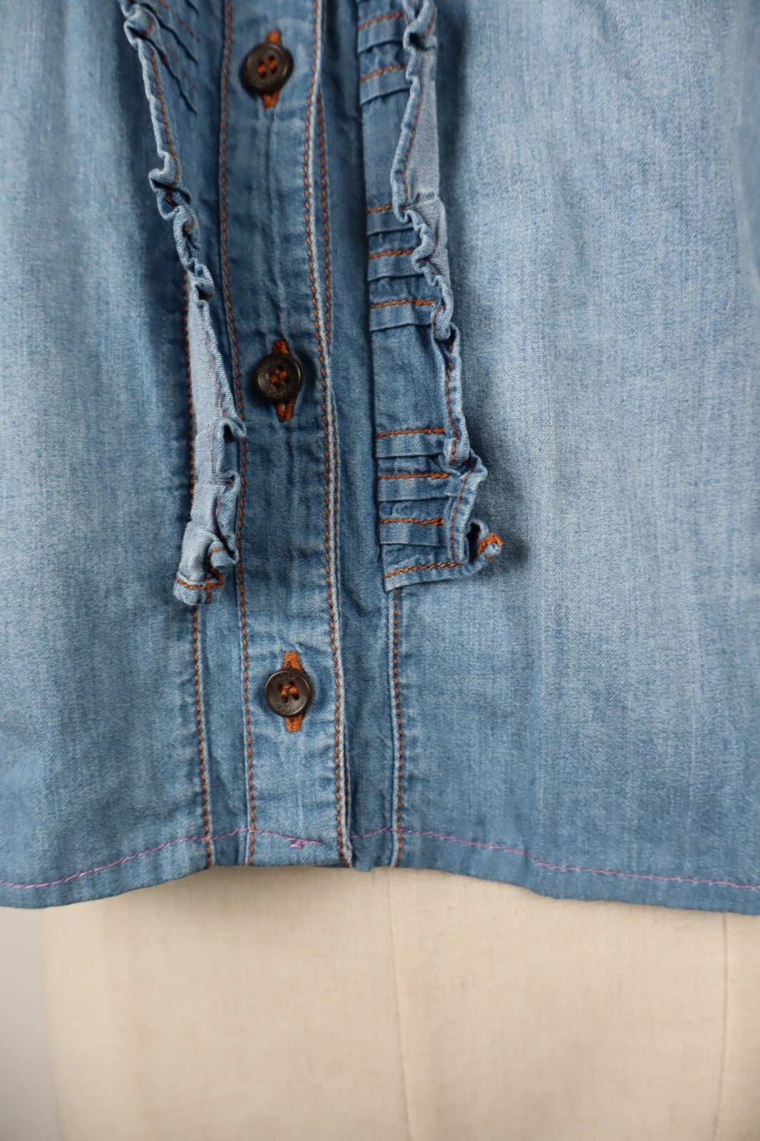 HENRY COTTON'S CAMICIA JEANS DONNA TG. 42 WOMAN SHIRT CASUAL VINTAGE DENIM
