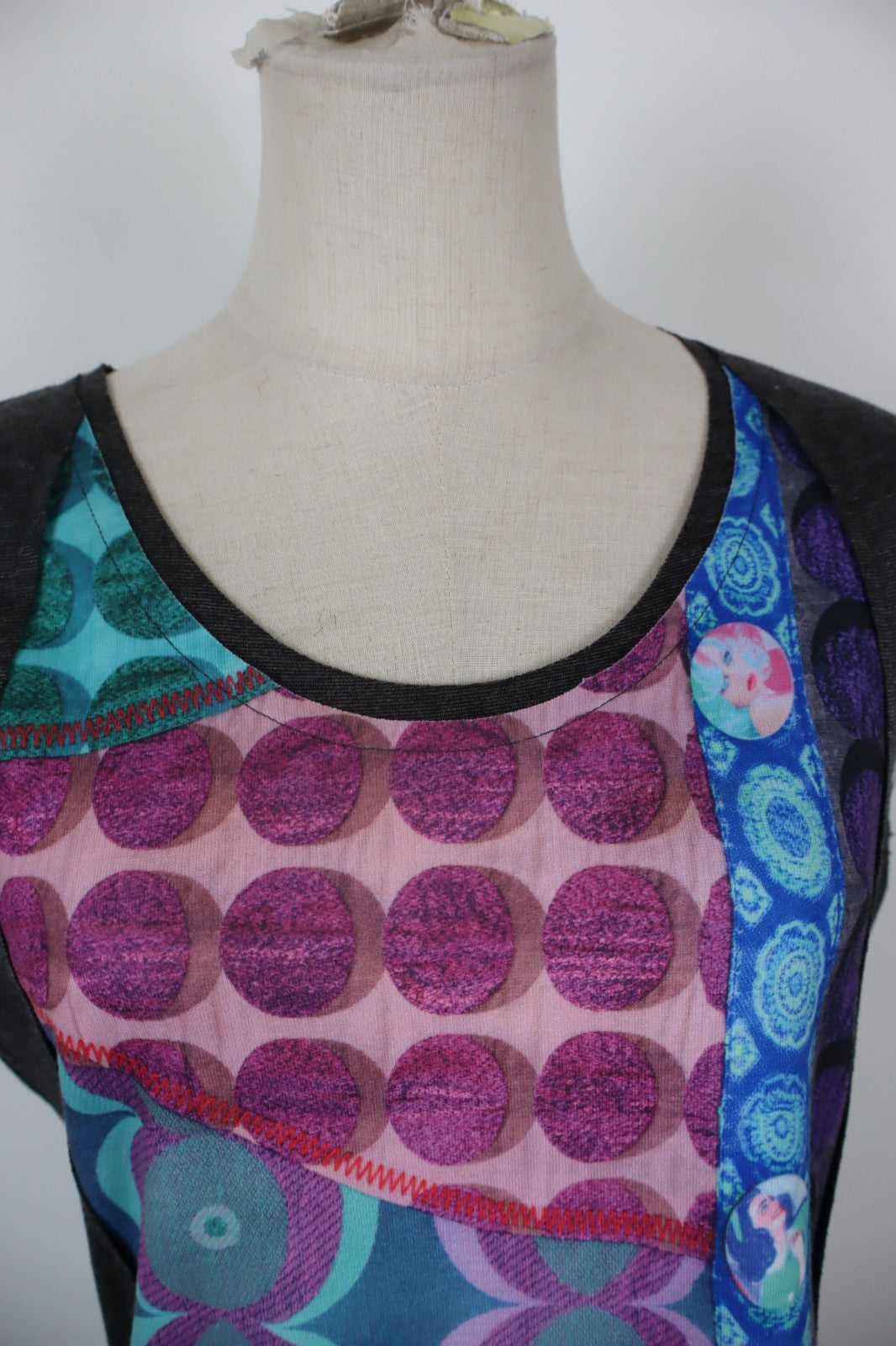 DESIGUAL VESTITO DONNA TG. L WOMAN CASUAL VINTAGE DRESS COTONE