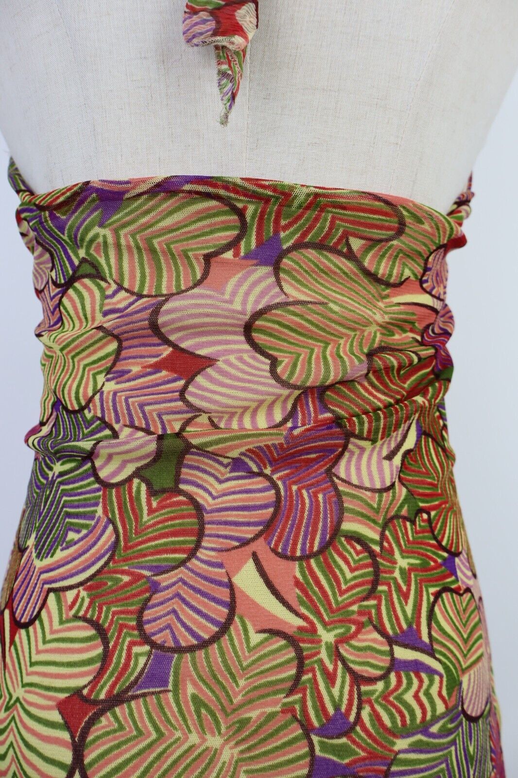 VESTITO DONNA TG S WOMAN SETA LUXURY FUNKY GROOVY VINTAGE CHIFFON Y2K 2000'S