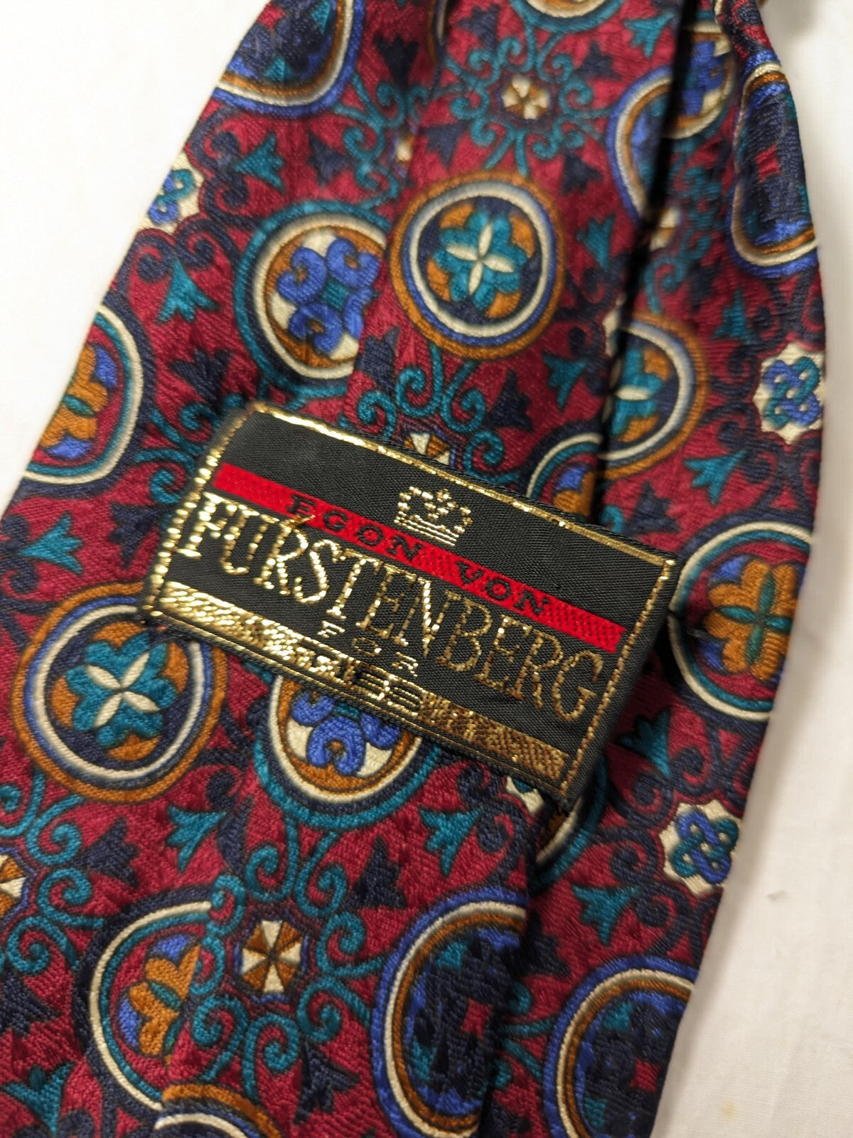 EGON VON FURSTENBERG 100%  SILK TIE SETA CRAVATTA NECKTIE MADE IN ITALY