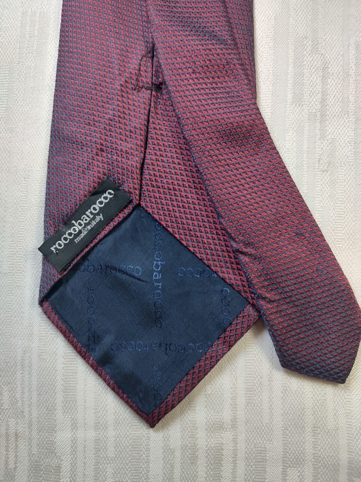 ROCCOBAROCCO 100% SILK TIE SETA CRAVATTA NECKTIE MADE IN ITALIA CLASSIC