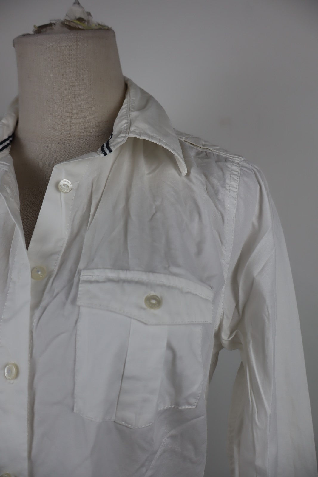 TOMMY HILFIGER DENIM DONNA TG 6 WOMAN SHIRT CASUAL VINTAGE COTONE COTTON TASCHE