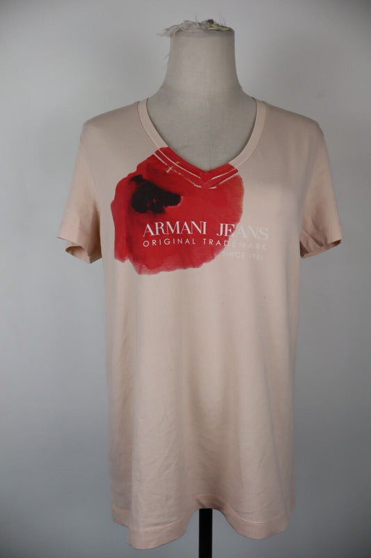 AJ ARMANI JEANS MAGLIA DONNA TG. 44 WOMAN CASUAL VINTAGE T-SHIRT COTONE COTTON
